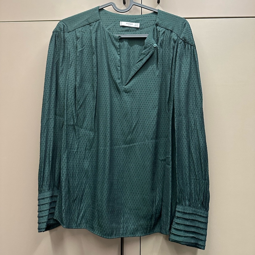 Dark green work blouse- Mango